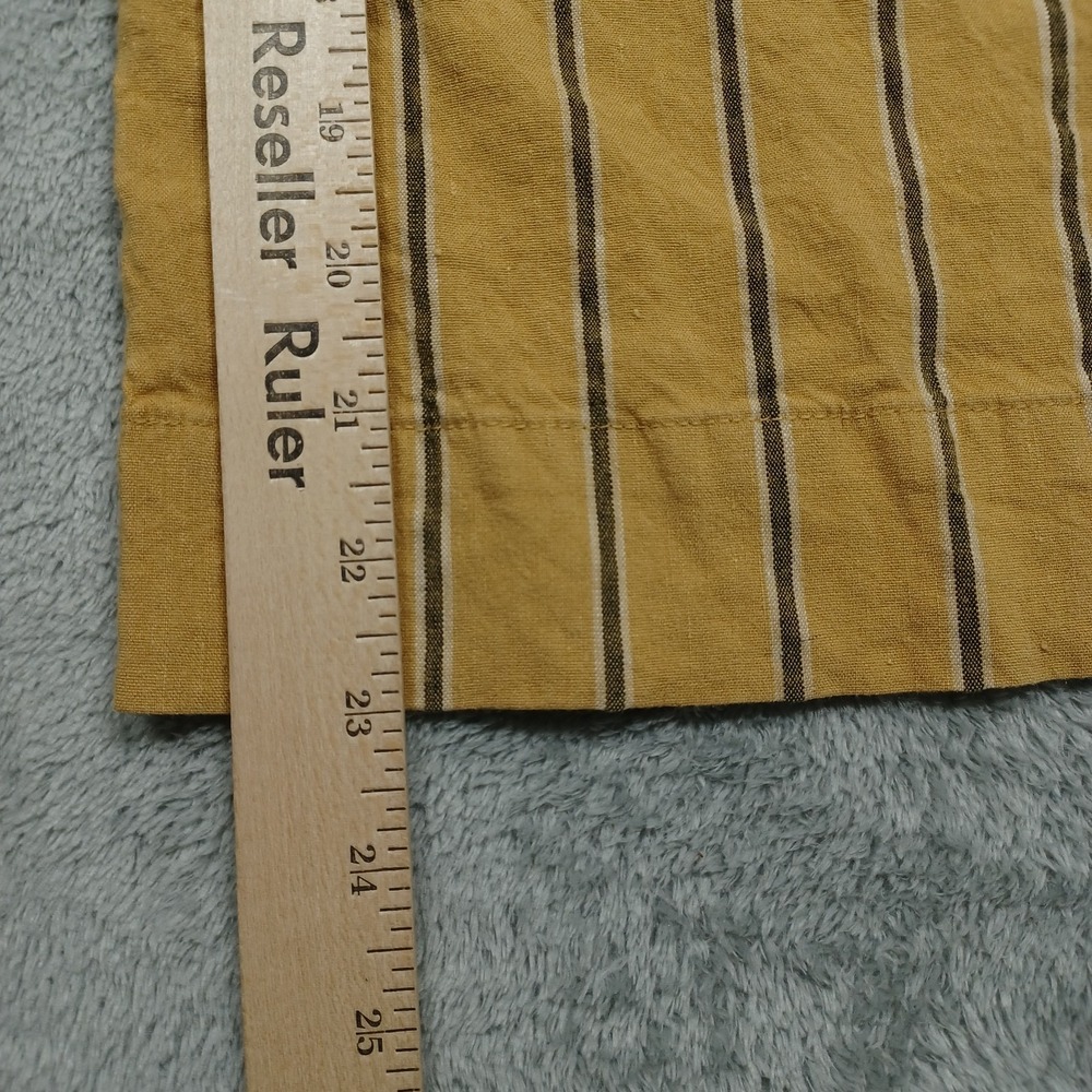 J Jill Pants Womens Medium Yellow Linen Wide Leg Belted Striped Stretch Preppy - Picture 7 of 9